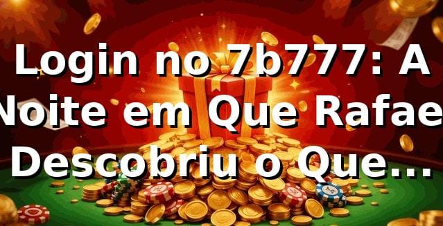Login no 7b777: A Noite em Que Rafael Descobriu o Que Estava Perdendo